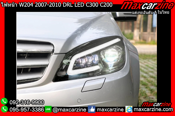 ไฟหน้า W204 2007-2010 DRL LED C300 C200 Benz Cclass ไฟหน้า W204 2007-2010 DRL LED C300 C200 Benz Cclass
